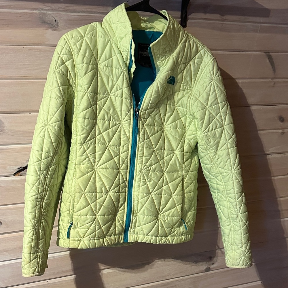 North Face women’s Lime Green Quilted Jacket